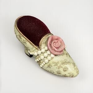 Vintage Russ Berrie Mini Ladies Victorian Shoe Pin Cushion #100079